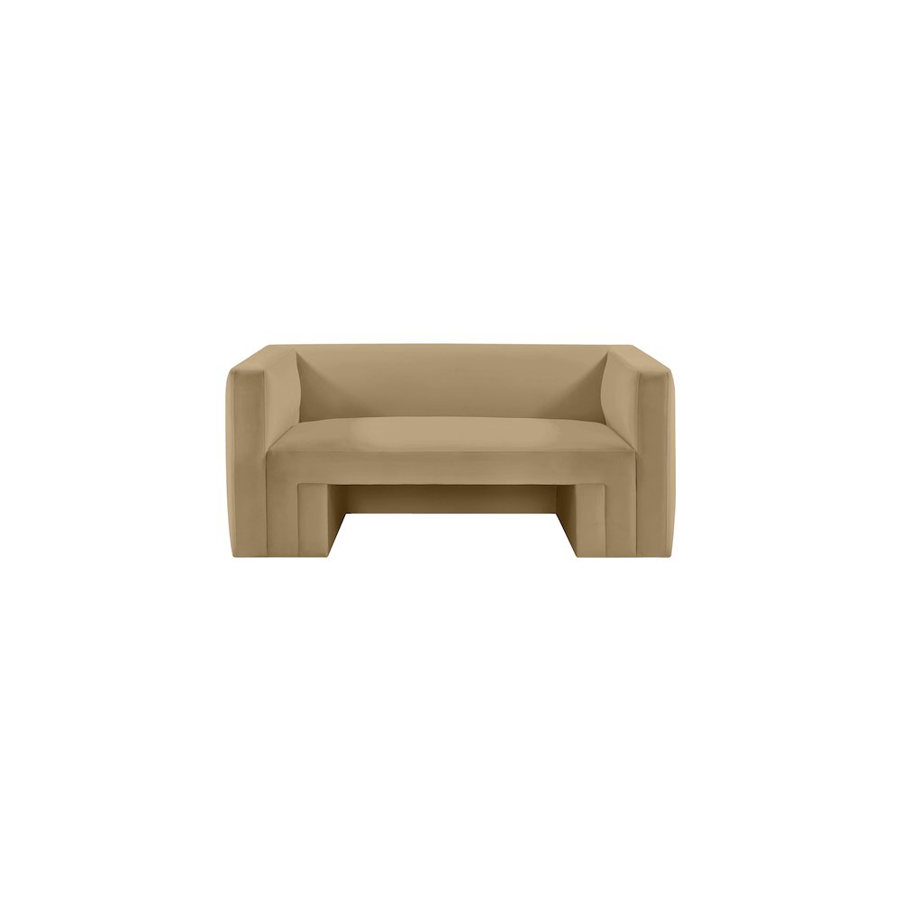 Henson Camel Velvet Loveseat