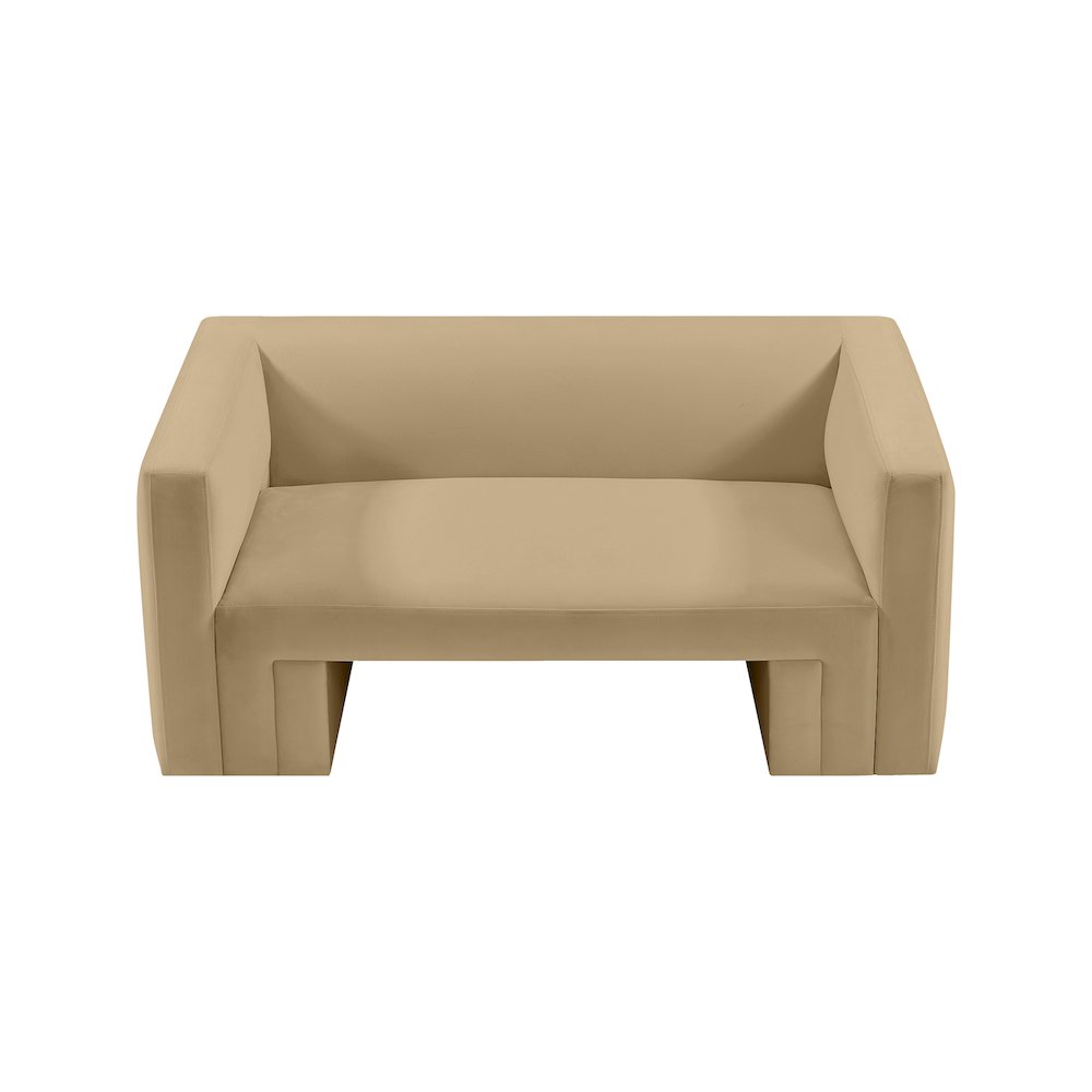 Henson Camel Velvet Loveseat