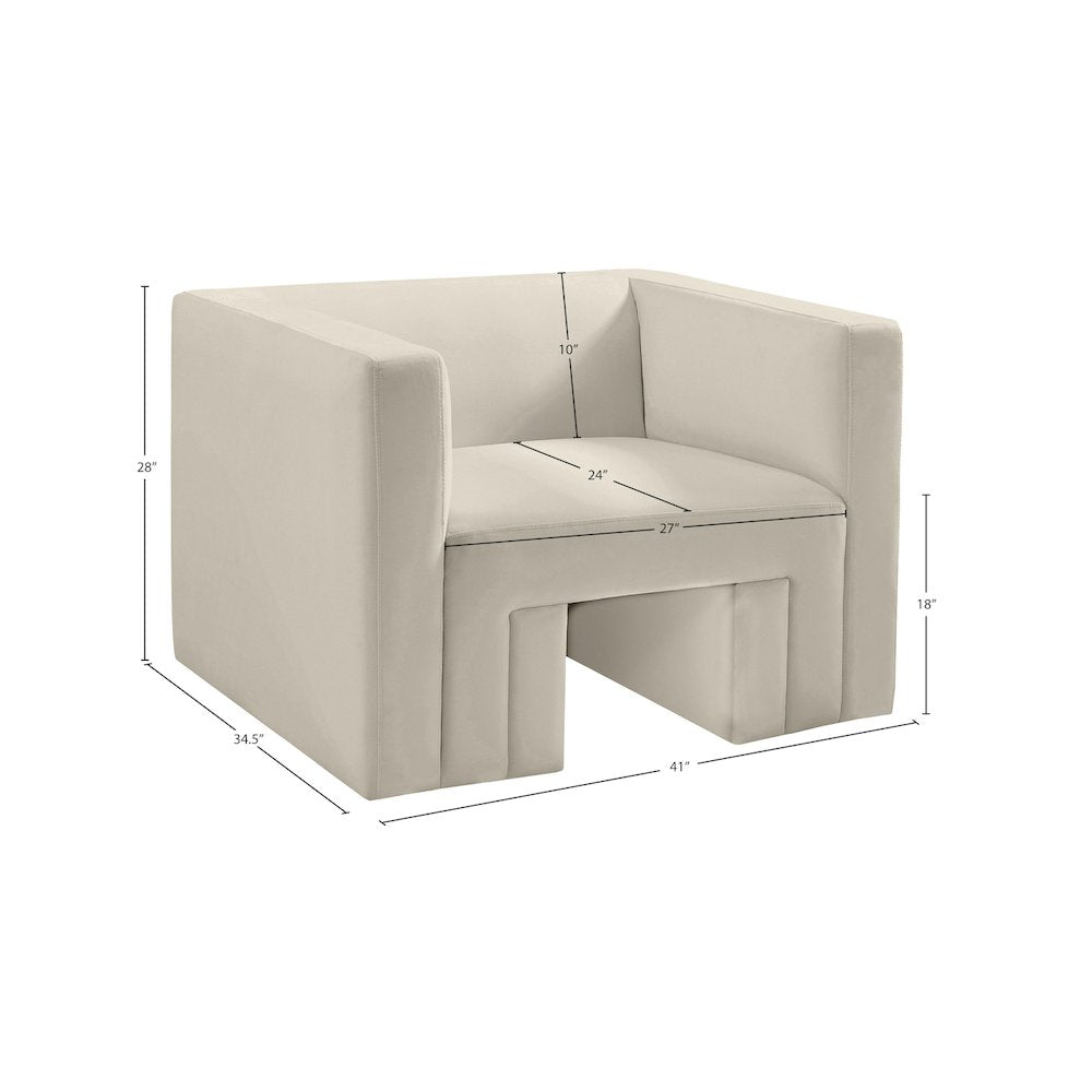 Henson Cream Velvet Chair