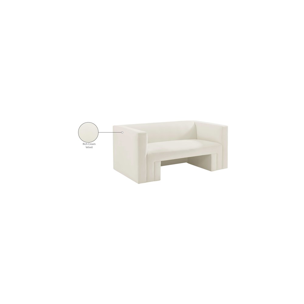 Henson Cream Velvet Loveseat
