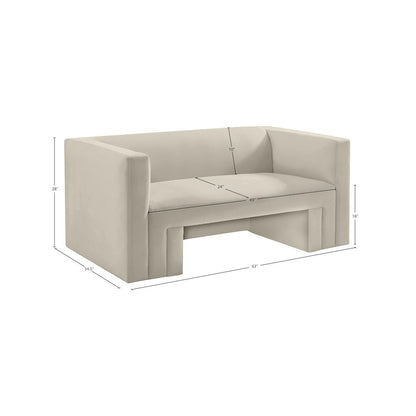 Henson Cream Velvet Loveseat