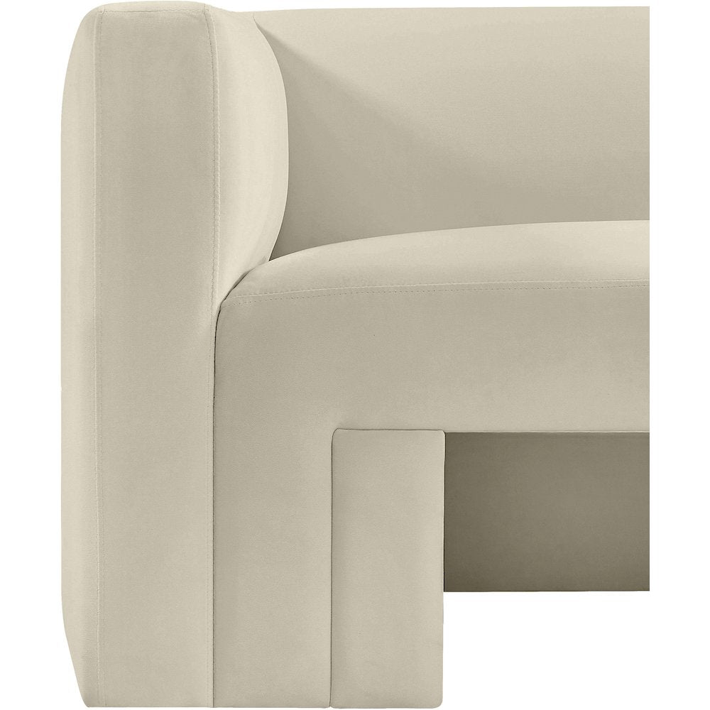 Henson Cream Velvet Loveseat