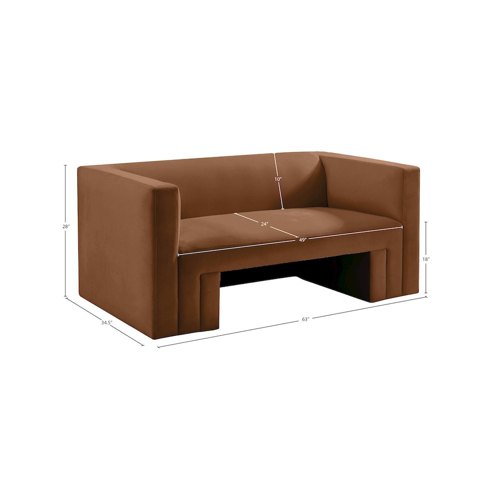 Henson Saddle Velvet Loveseat