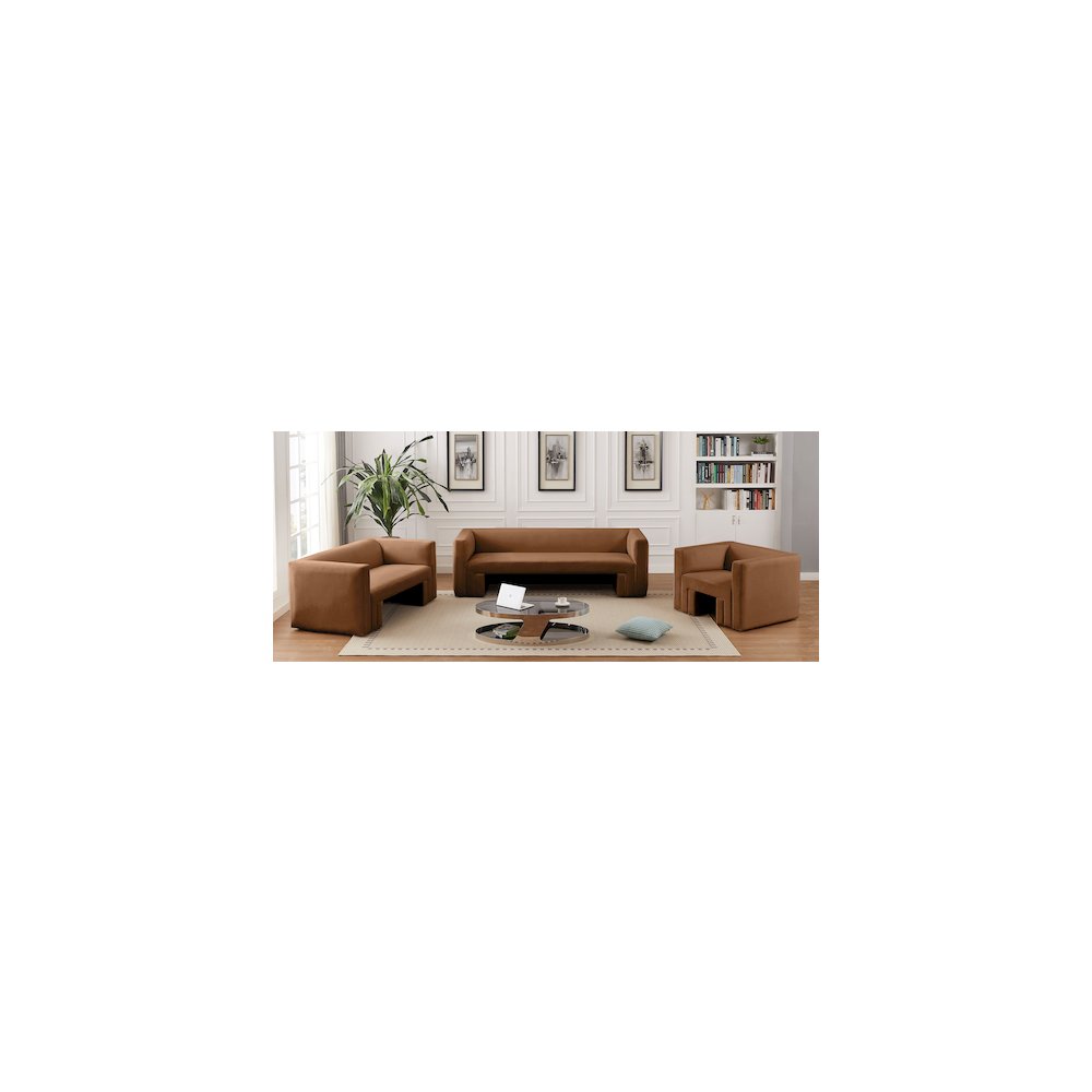 Henson Saddle Velvet Loveseat