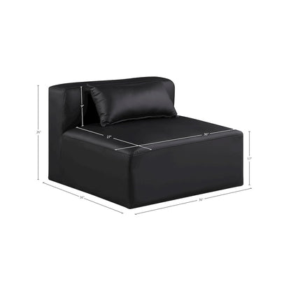 Cube Black Vegan Leather Armless Chair