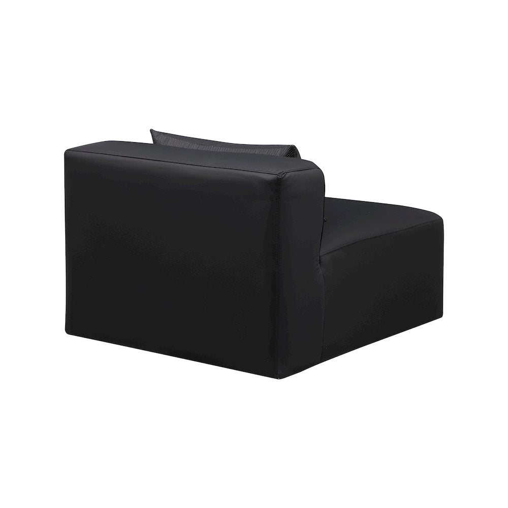 Cube Black Vegan Leather Armless Chair