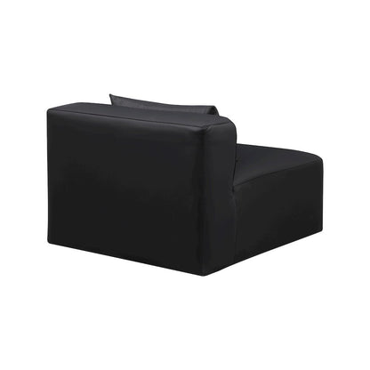 Cube Black Vegan Leather Armless Chair