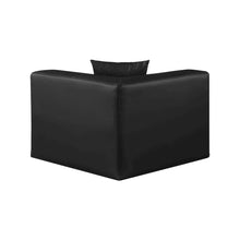 Cube Black Vegan Leather Corner Chair