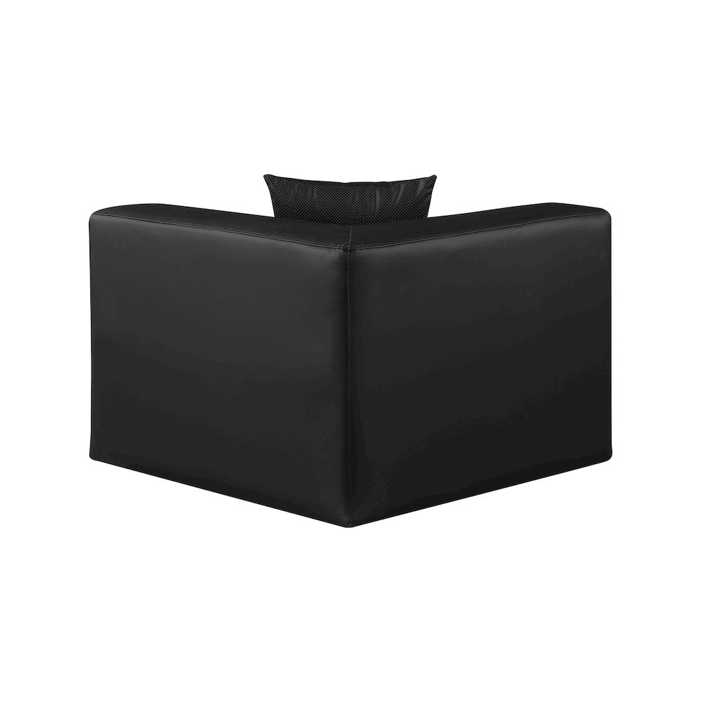 Cube Black Vegan Leather Corner Chair