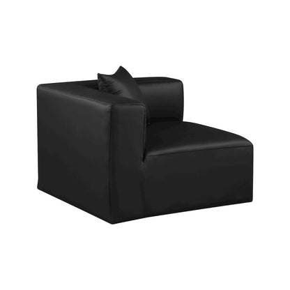 Cube Black Vegan Leather Corner Chair