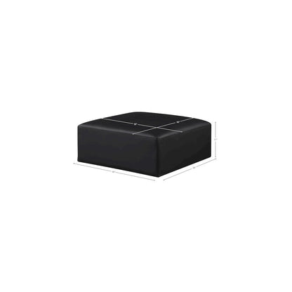Cube Black Vegan Leather Ottoman