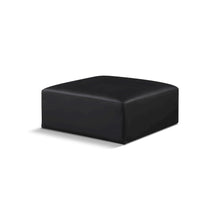 Cube Black Vegan Leather Ottoman