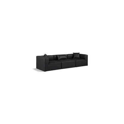 Cube Black Vegan Leather Modular Sofa