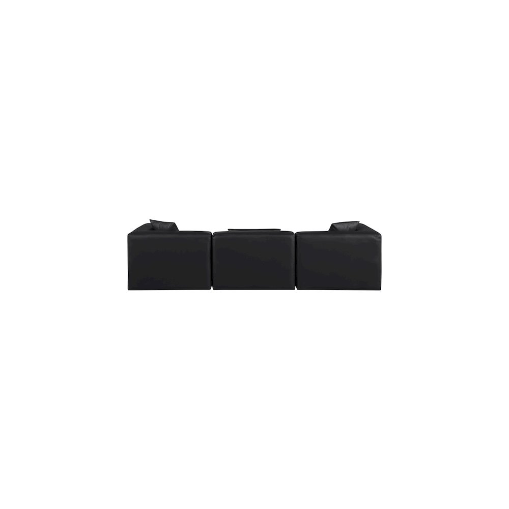 Cube Black Vegan Leather Modular Sofa