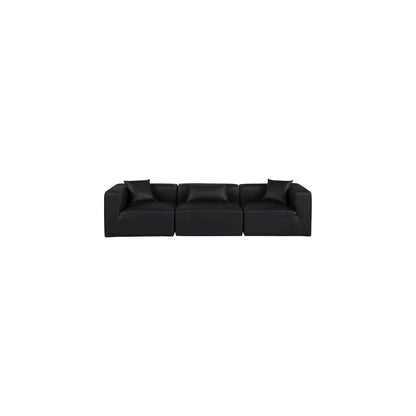 Cube Black Vegan Leather Modular Sofa