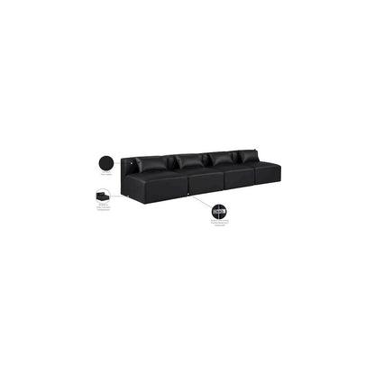 Cube Black Vegan Leather Modular Sofa