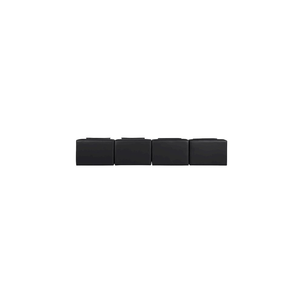 Cube Black Vegan Leather Modular Sofa