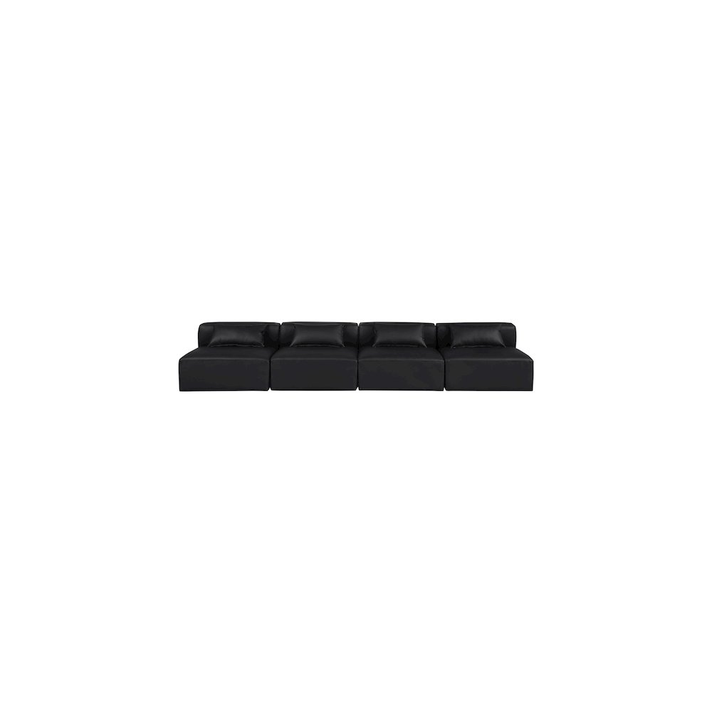 Cube Black Vegan Leather Modular Sofa