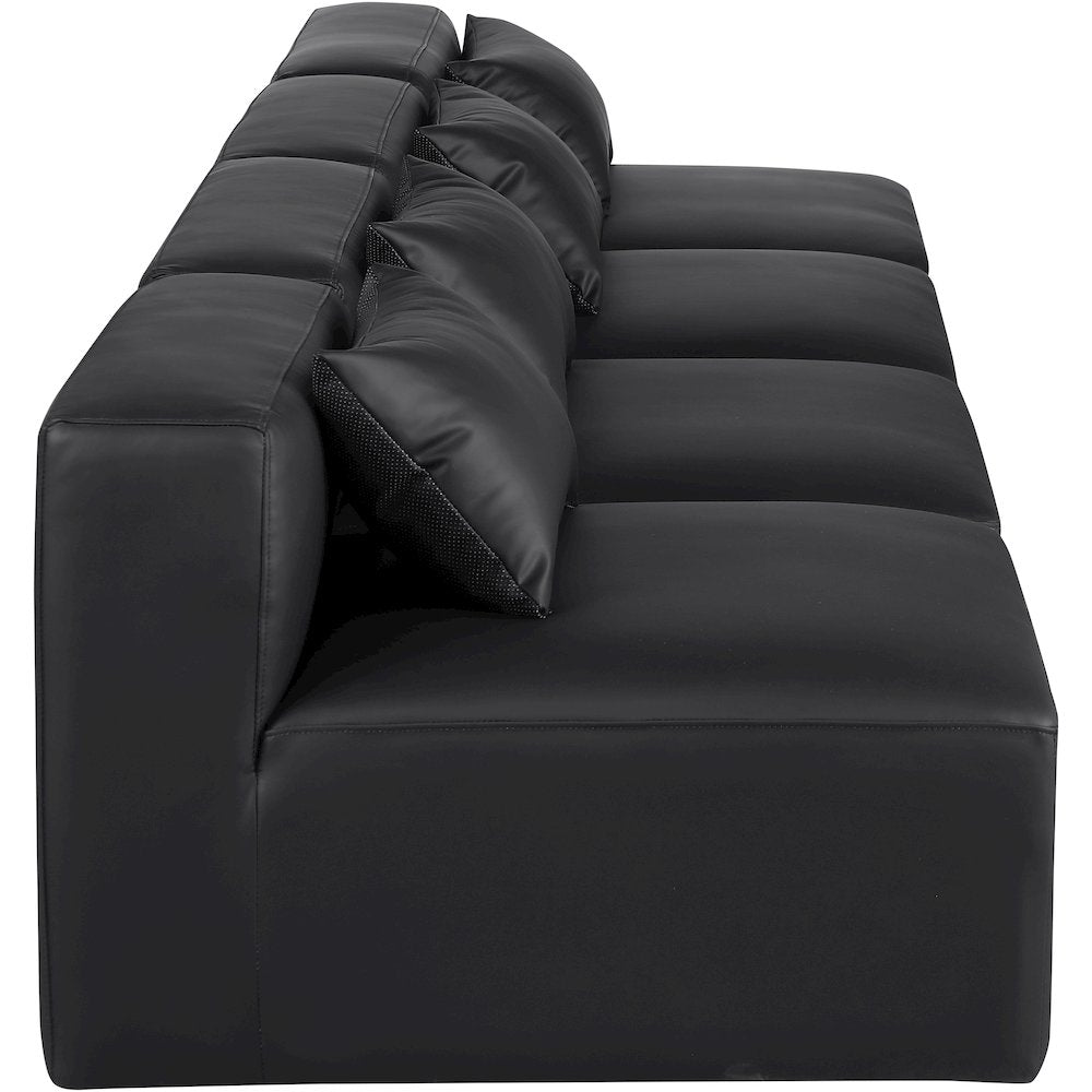 Cube Black Vegan Leather Modular Sofa