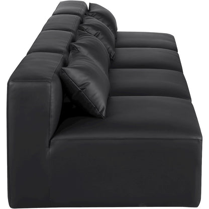 Cube Black Vegan Leather Modular Sofa
