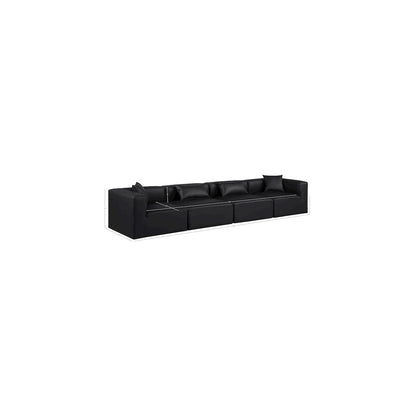 Cube Black Vegan Leather Modular Sofa