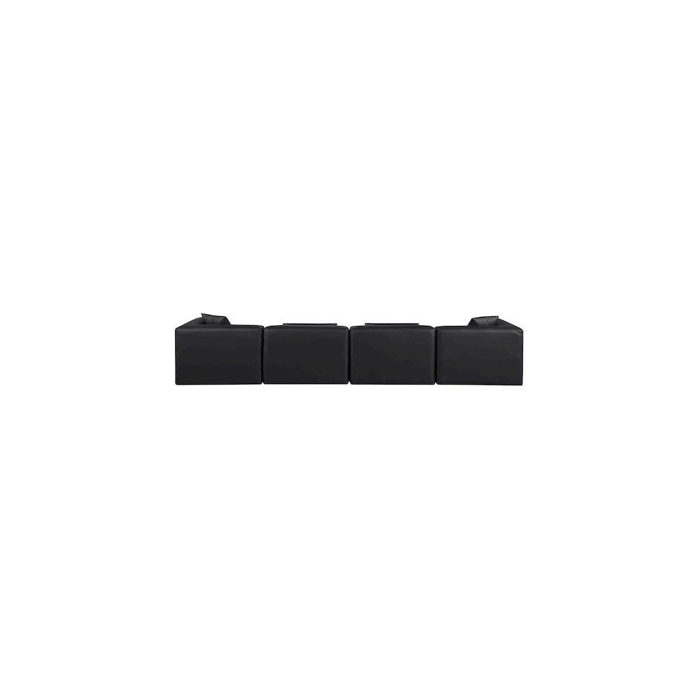Cube Black Vegan Leather Modular Sofa
