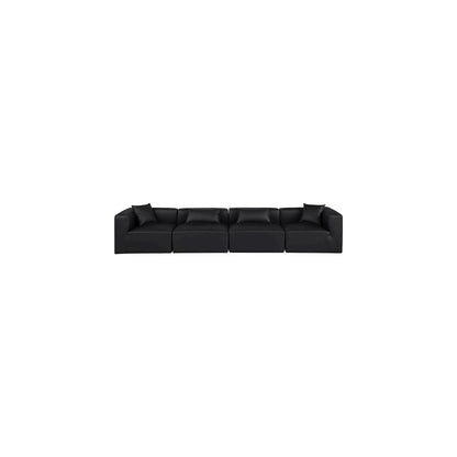 Cube Black Vegan Leather Modular Sofa