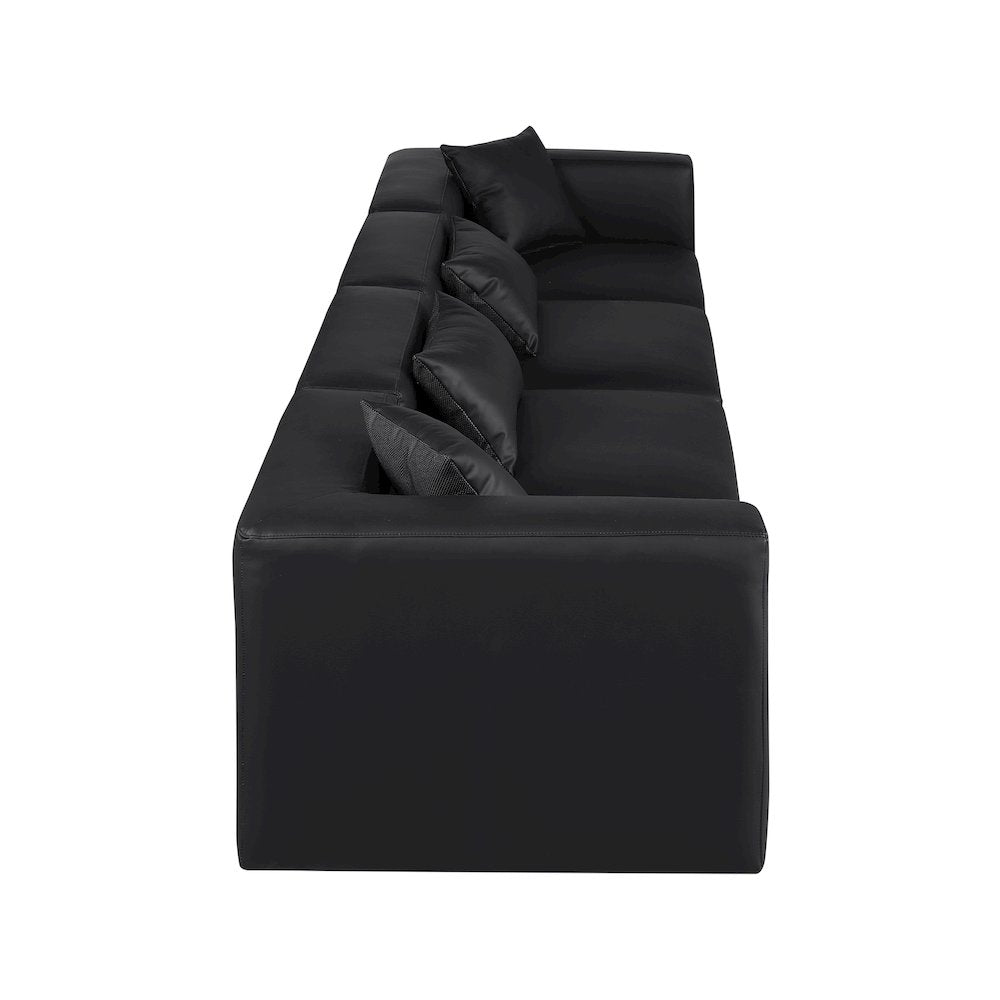Cube Black Vegan Leather Modular Sofa