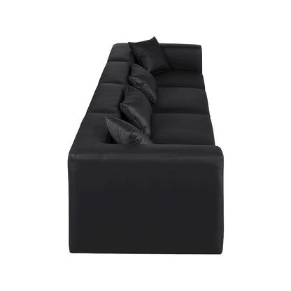 Cube Black Vegan Leather Modular Sofa