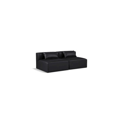 Cube Black Vegan Leather Modular Sofa