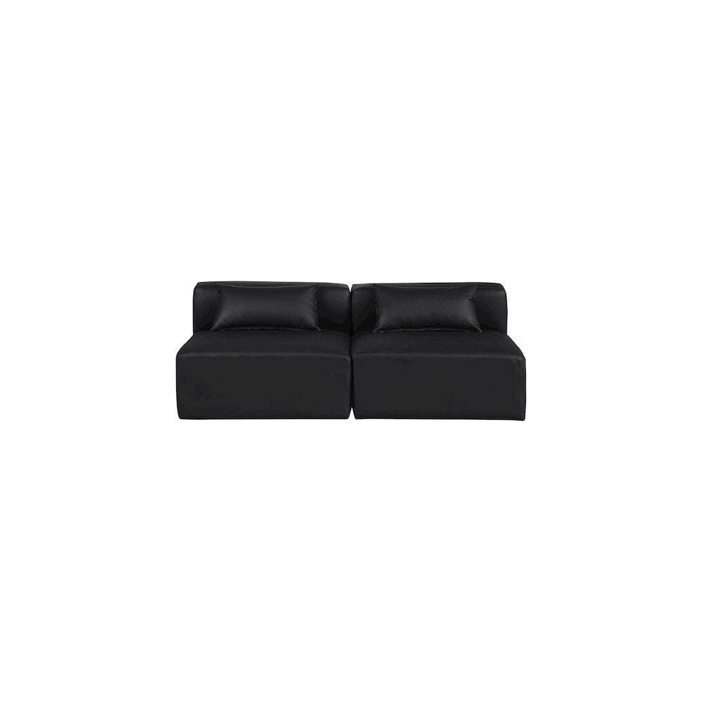 Cube Black Vegan Leather Modular Sofa