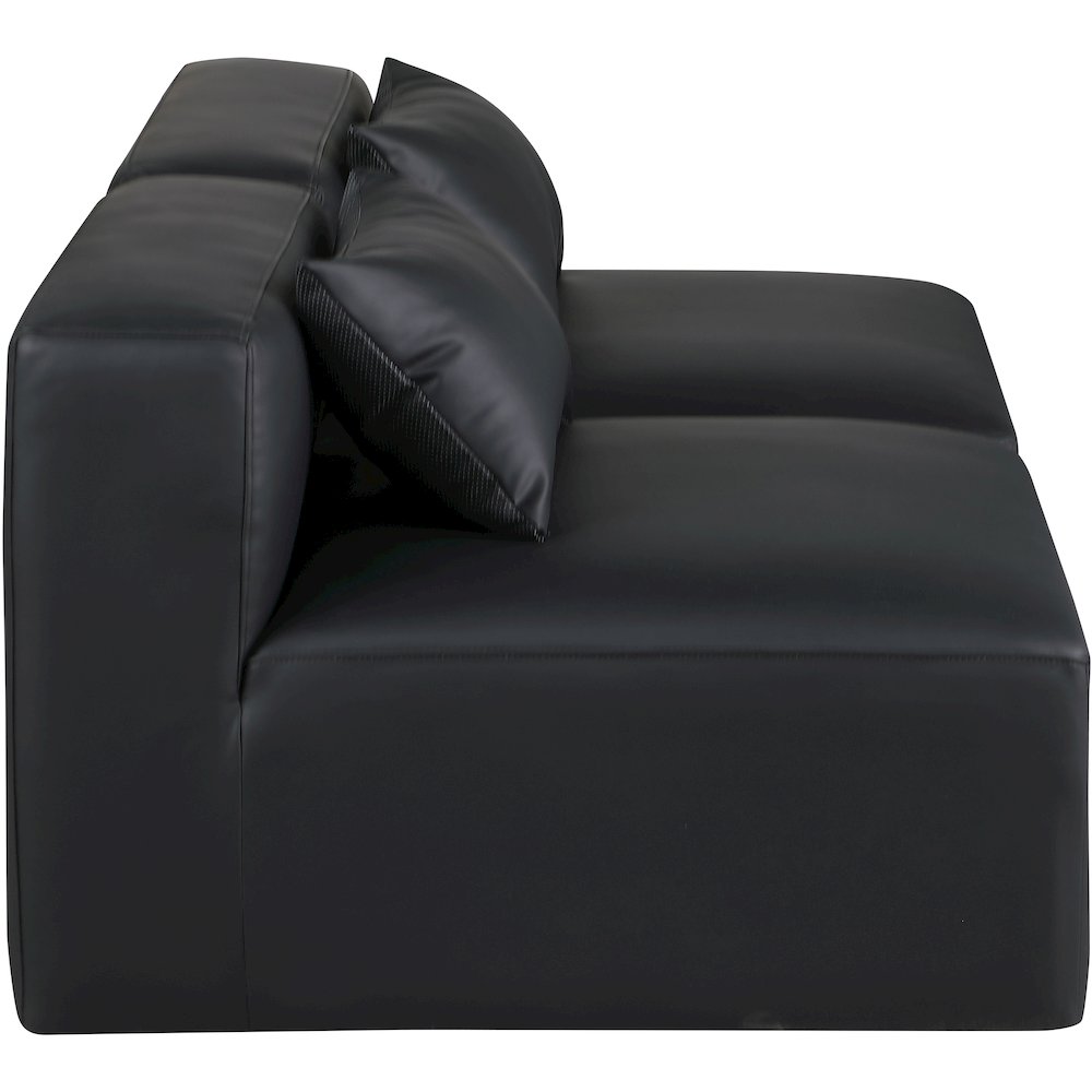 Cube Black Vegan Leather Modular Sofa