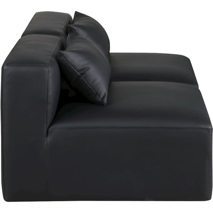 Cube Black Vegan Leather Modular Sofa