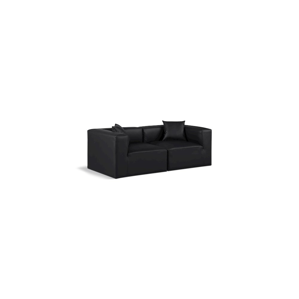 Cube Black Vegan Leather Modular Sofa