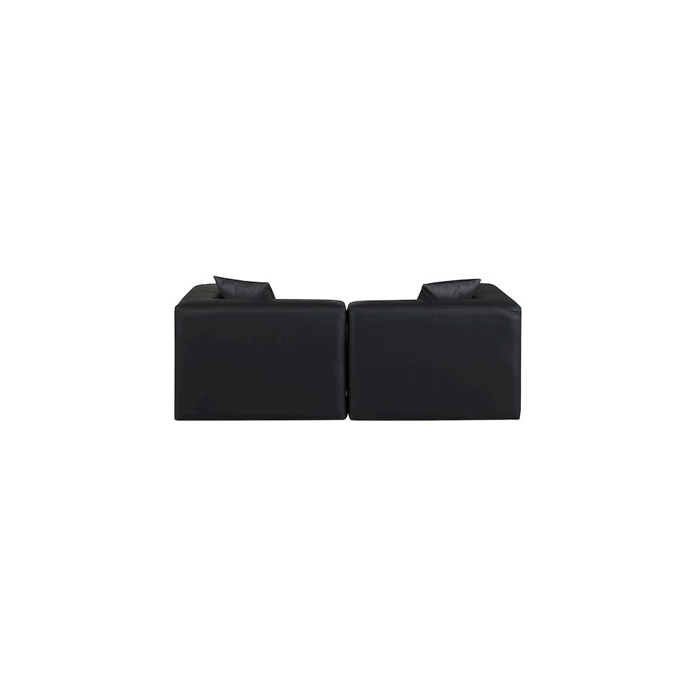 Cube Black Vegan Leather Modular Sofa