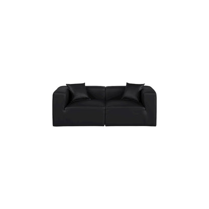 Cube Black Vegan Leather Modular Sofa