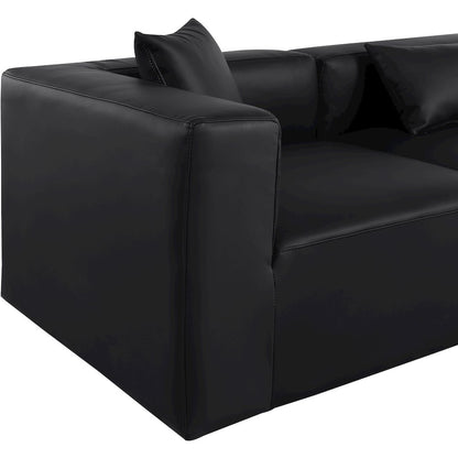 Cube Black Vegan Leather Modular Sofa