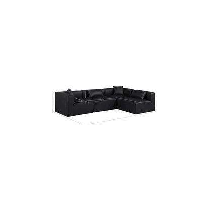 Cube Black Vegan Leather Modular Sectional