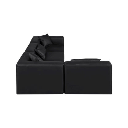 Cube Black Vegan Leather Modular Sectional