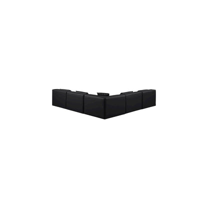 Cube Black Vegan Leather Modular Sectional