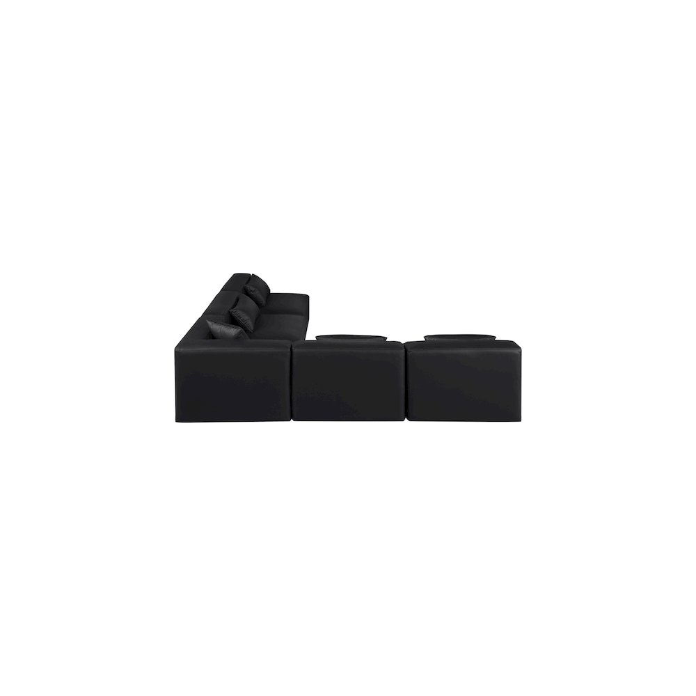 Cube Black Vegan Leather Modular Sectional