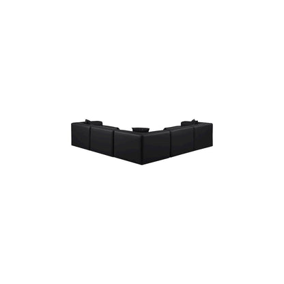 Cube Black Vegan Leather Modular Sectional