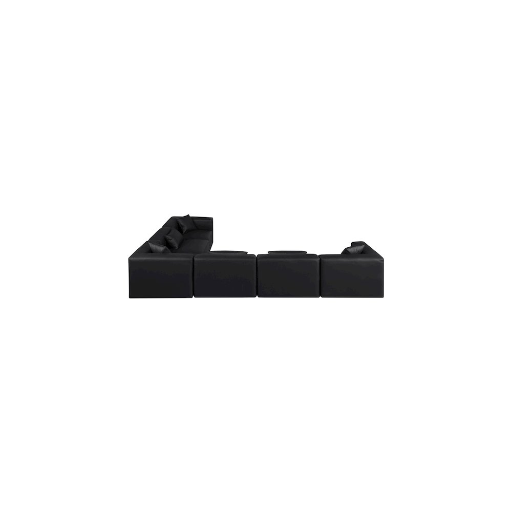 Cube Black Vegan Leather Modular Sectional