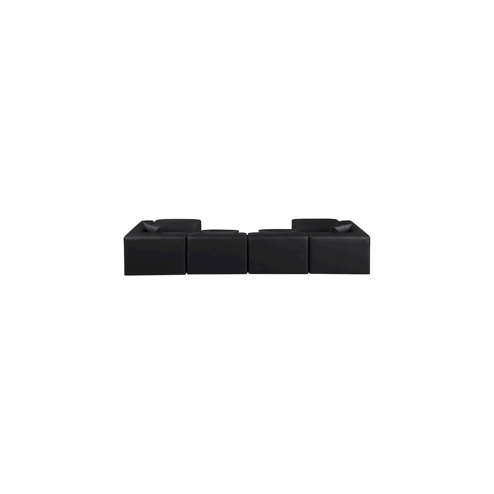 Cube Black Vegan Leather Modular Sectional
