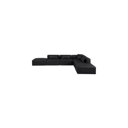 Cube Black Vegan Leather Modular Sectional