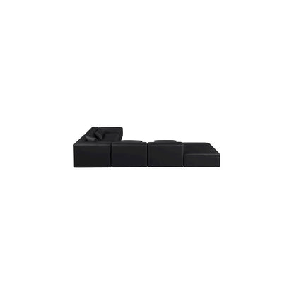 Cube Black Vegan Leather Modular Sectional