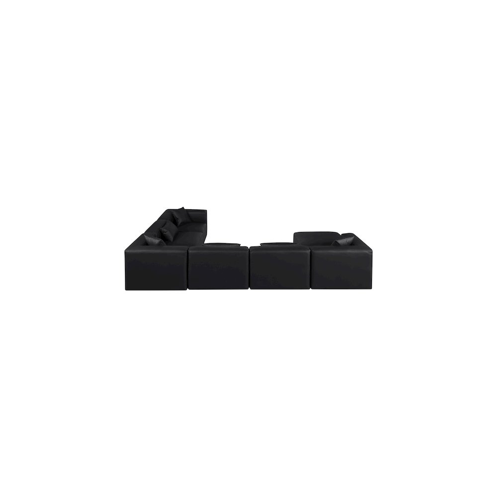 Cube Black Vegan Leather Modular Sectional