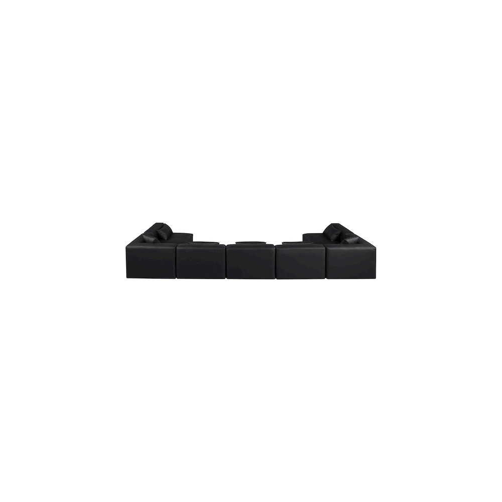 Cube Black Vegan Leather Modular Sectional