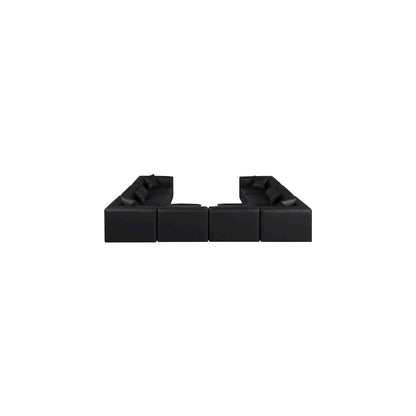 Cube Black Vegan Leather Modular Sectional