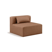 Cube Brown Vegan Leather Armless Chair